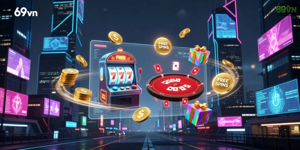 Hình minh họa khái niệm game khuyến mãi 69vn với các yếu tố bonus hấp dẫn